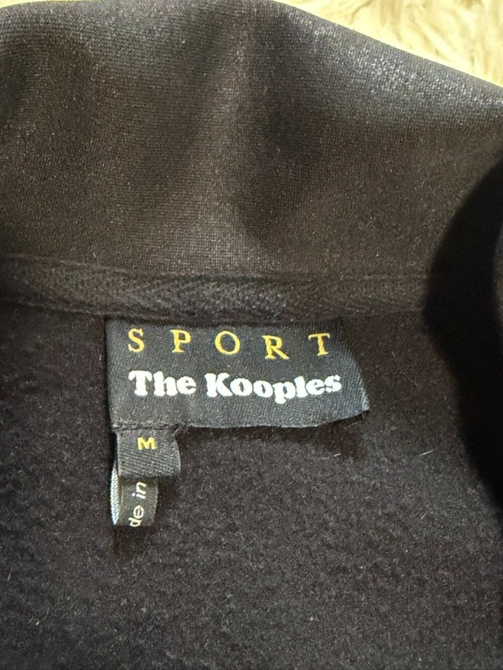 The Kooples Sport Black Moto Jacket Coated Stretch Knit - Size Medium - Picture 4 of 5